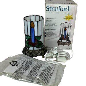 Stratford Collection Standing Tiffany Night Light Candle Design Christmas Decor
